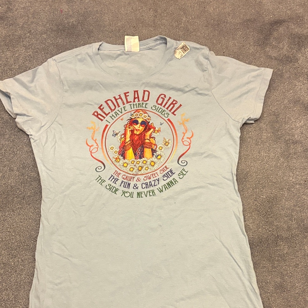 Port and Company Light Blue Graphic Tee